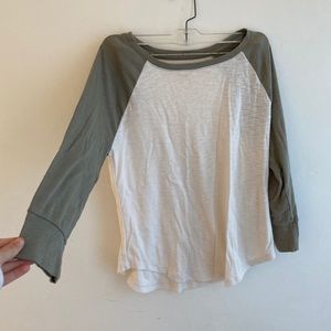 Olive green long-sleeved shirt